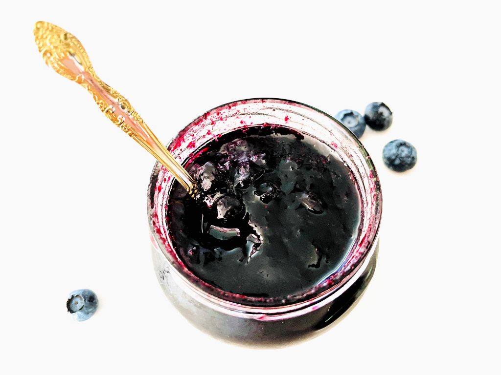 Blueberry jam in jar