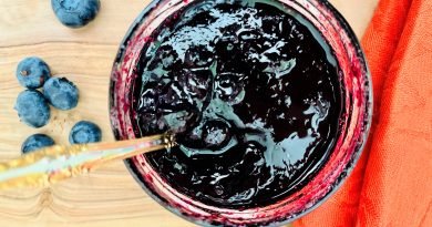 Blueberry jam in a jar