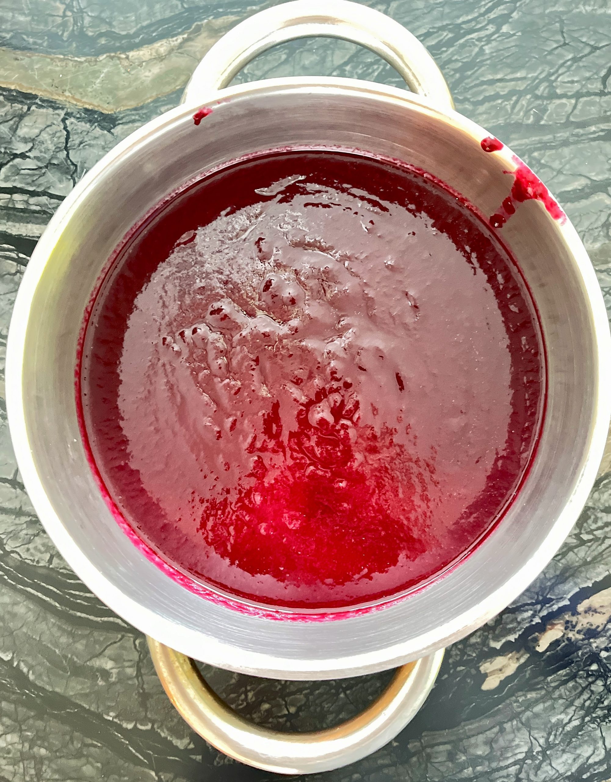 Concord Grapes Jam Recipe: cook the strained jam, simmer for 30 more minutes