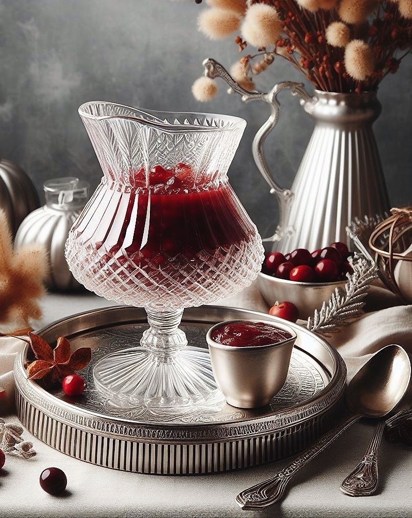 cranberry sauce on a festive table - AI Art