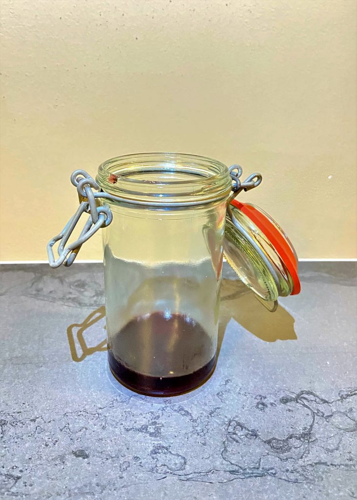 optionally pour melted wine jelly into terrine jars and refrigerate