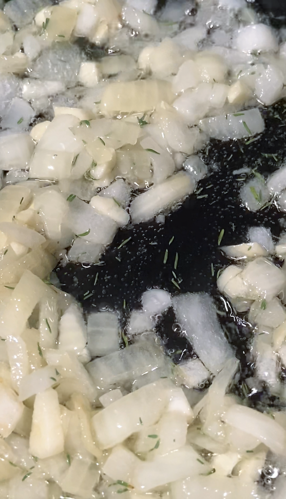 sauté onions, garlic and add thyme