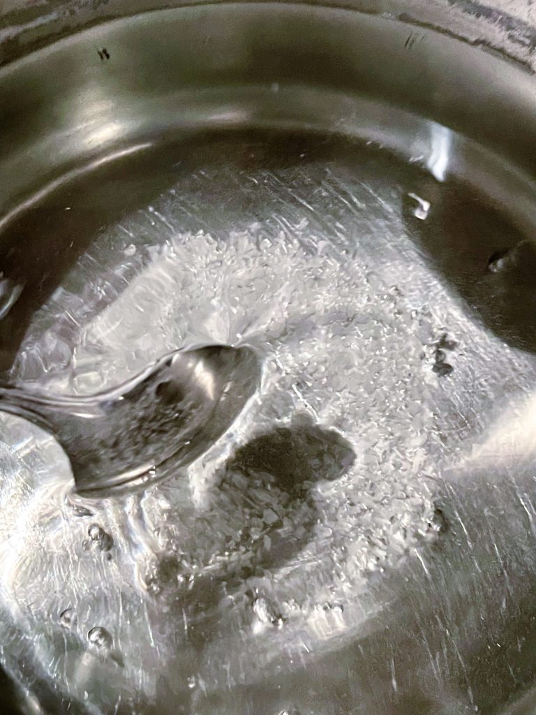 start adding salt to boiling filtered water
