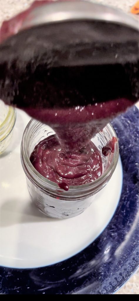 Pour Concord grape Jelly into prepared canning jars