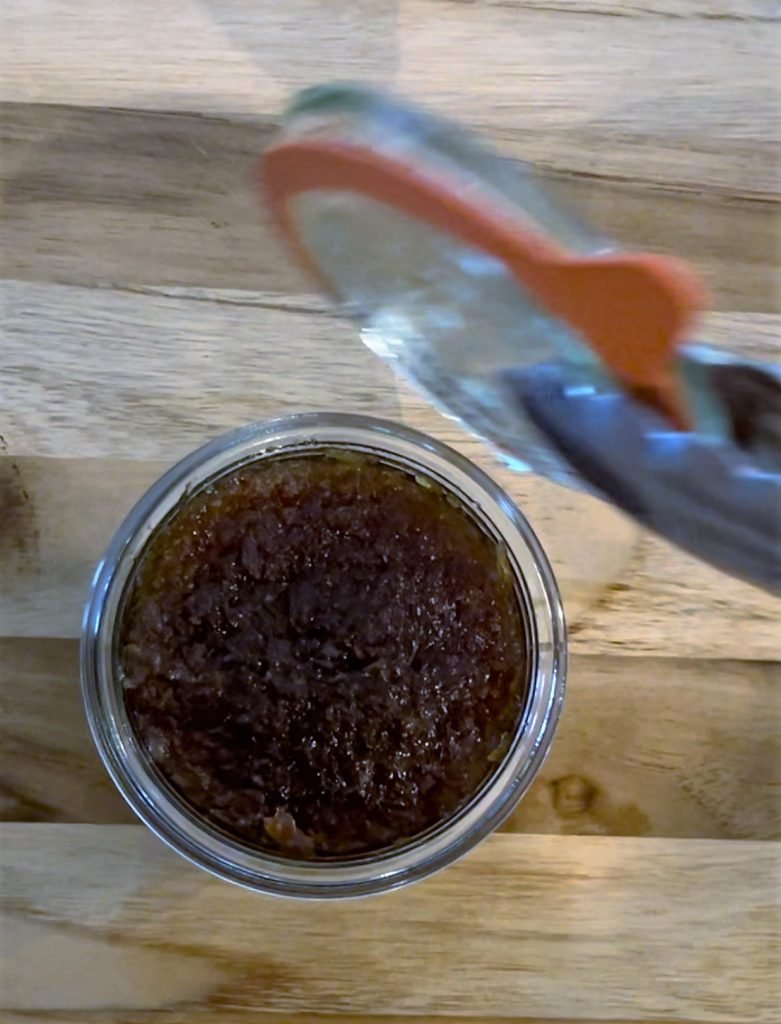 apple onion jam canned in a WECK jar