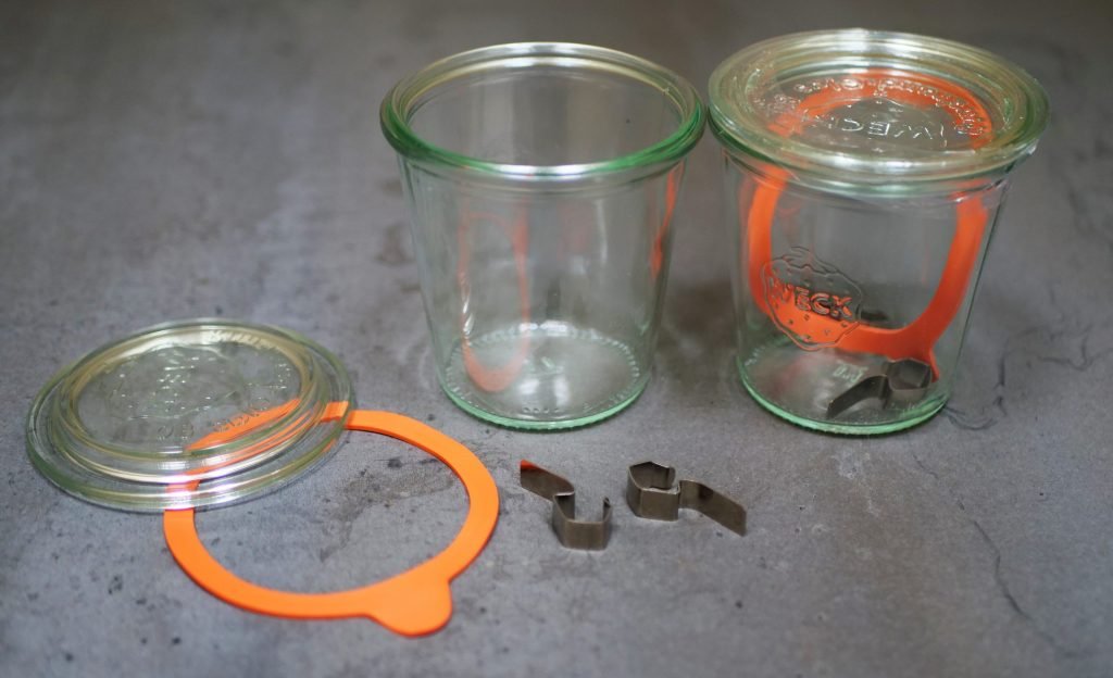 These are the parts you'll find when unboxing any brand new WECK canning jar