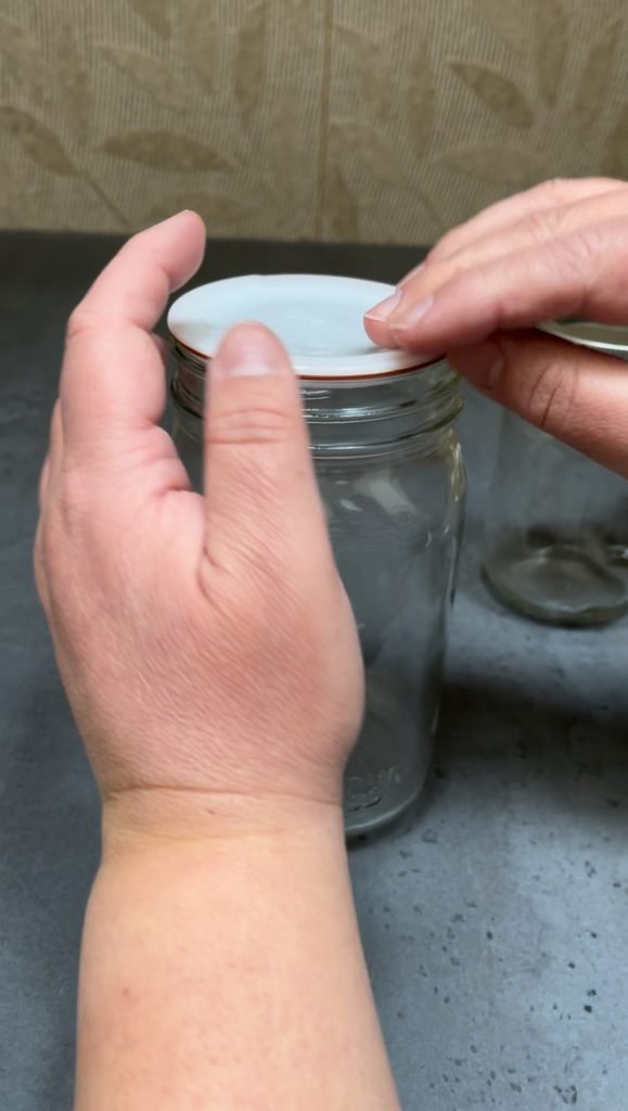 Tattler reusable lid used with a wide mouth Mason jar