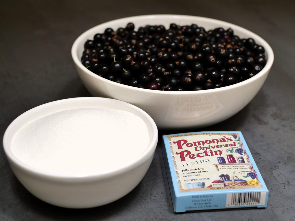 ingredients used in this blackcurrant jelly recipe