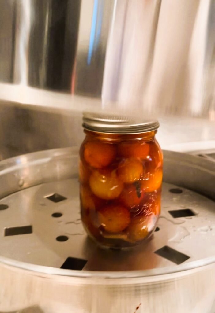 we use atmospheric steam canner for canning cherry tomatoes 