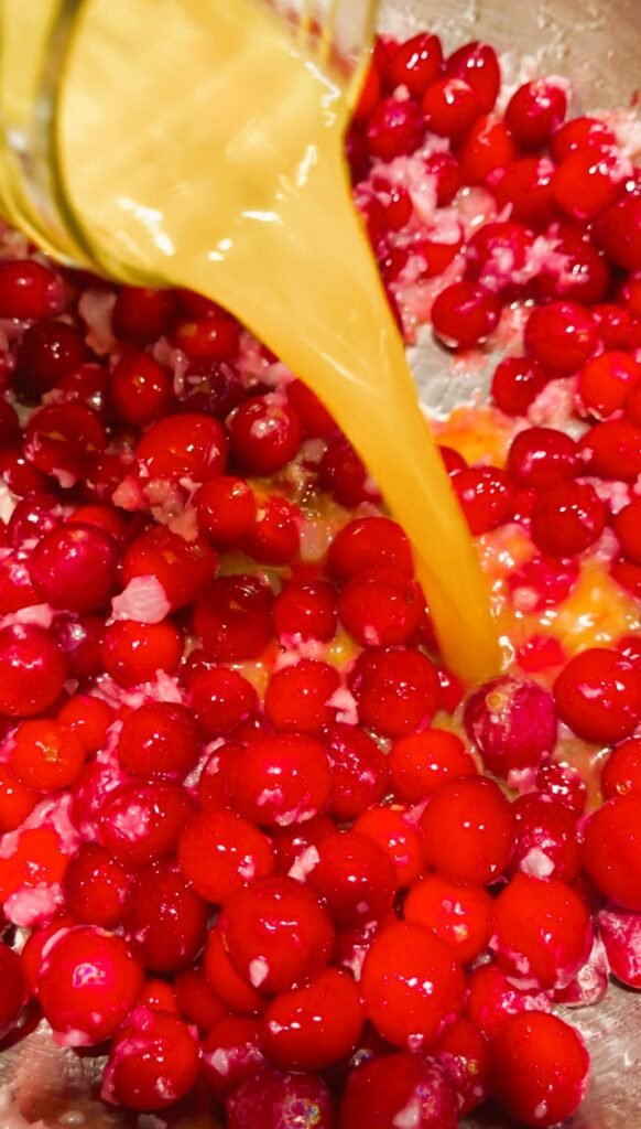 orange juice gets added to the chutney mixture