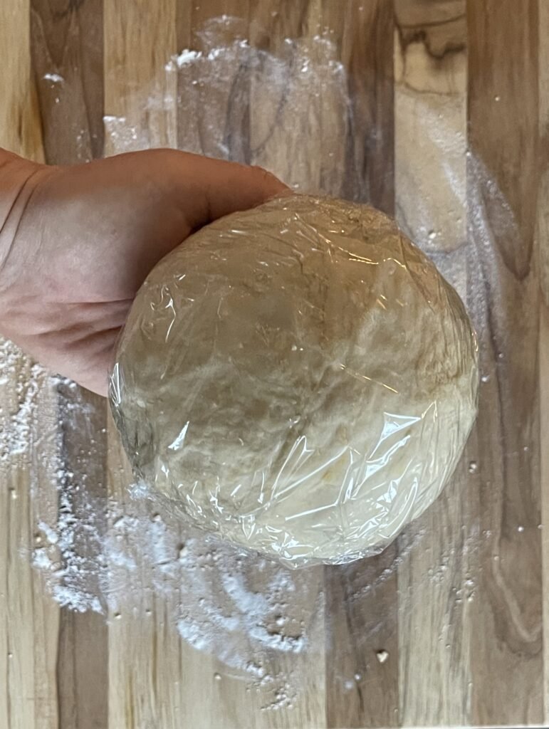 cover dough with plastic wrap and let rest 