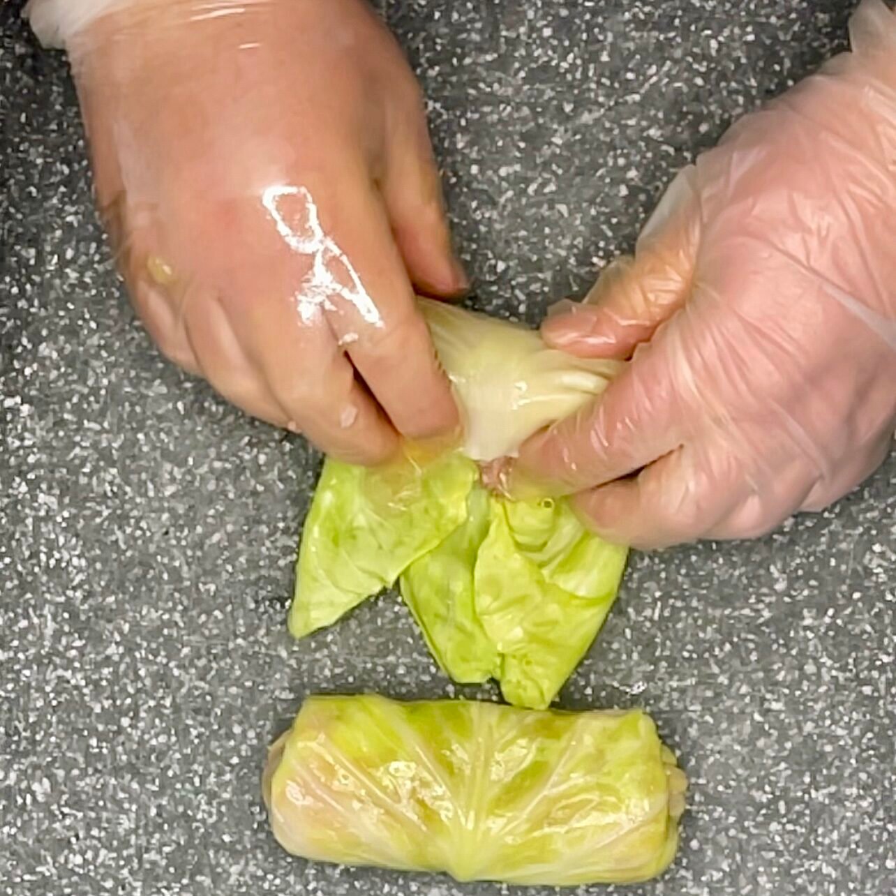 roll the leaf tightly from the base