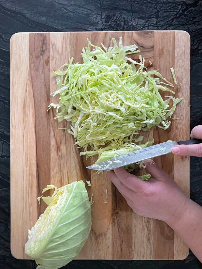 shredded cabbage used for this sauerkraut recipe 