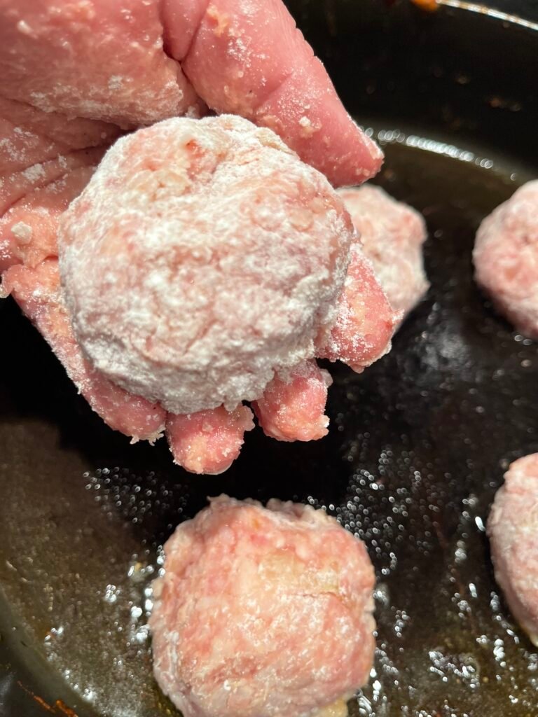 roll mixture into meatballs