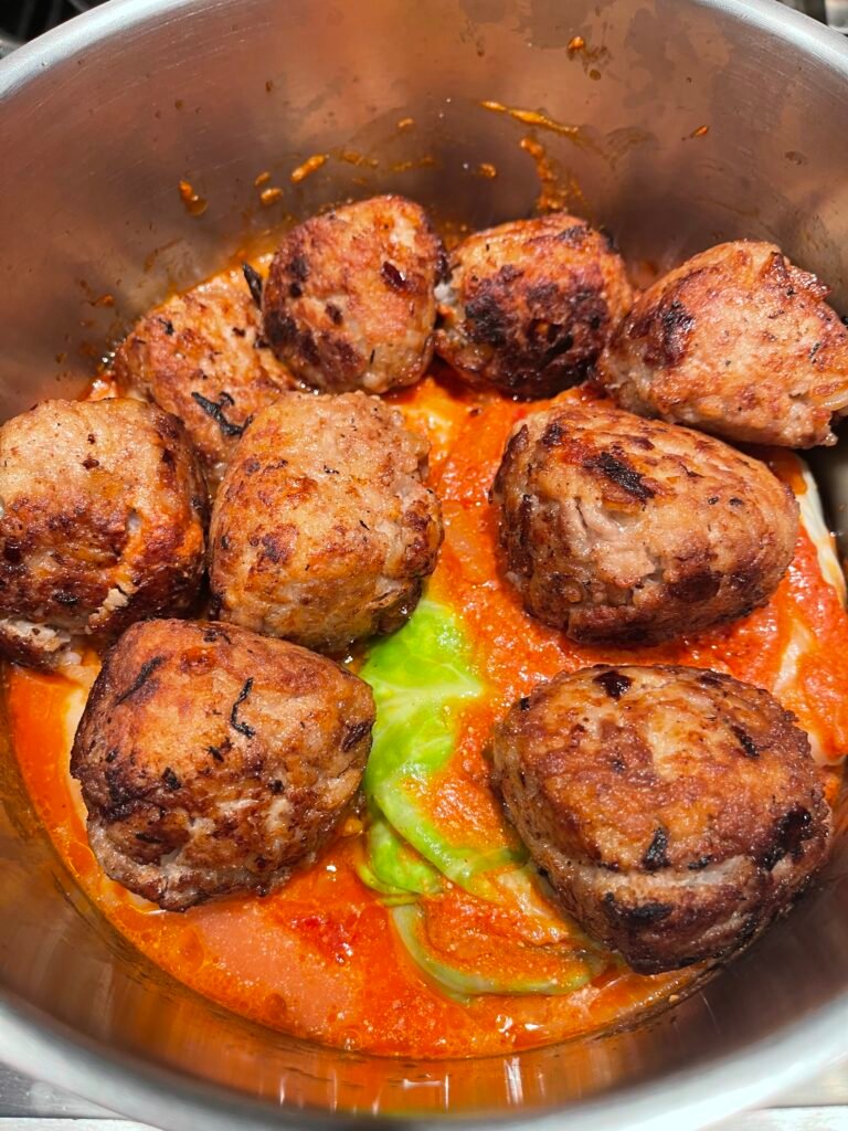 cook them together with cabbage rolls