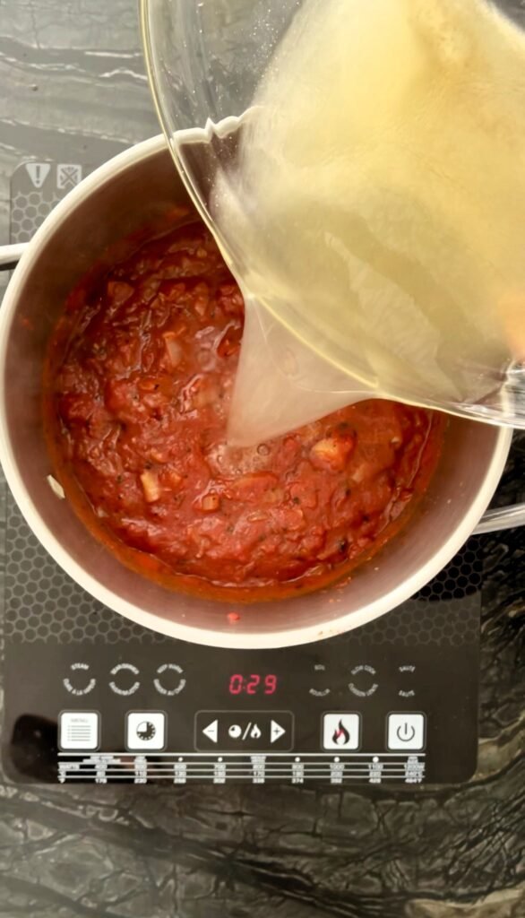 add fish stock and cook till ready