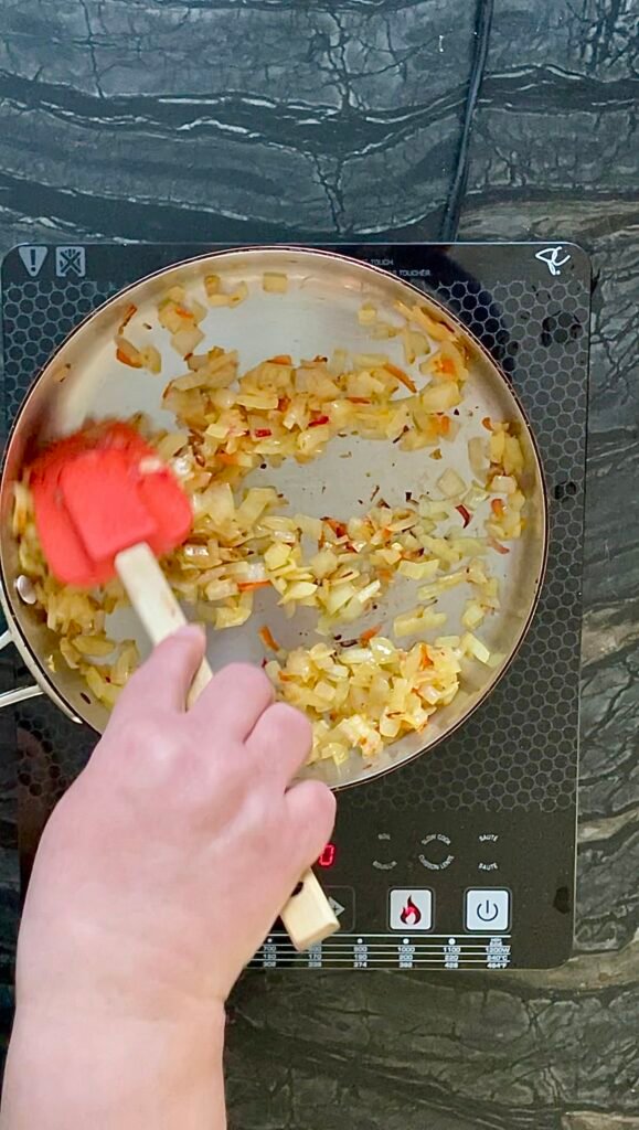 sauté onions before adding them to the pot