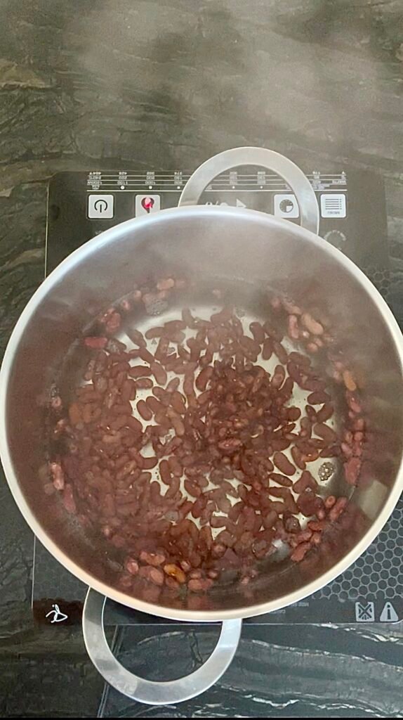 cover beans with water and cook