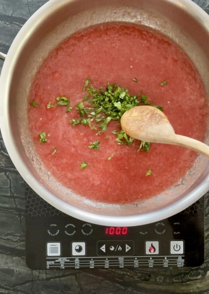 mix all ingredients before cooking the sauce
