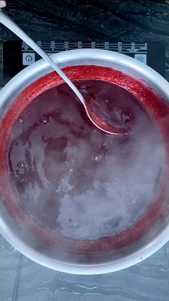 add pectin and cook raspberry jam till ready