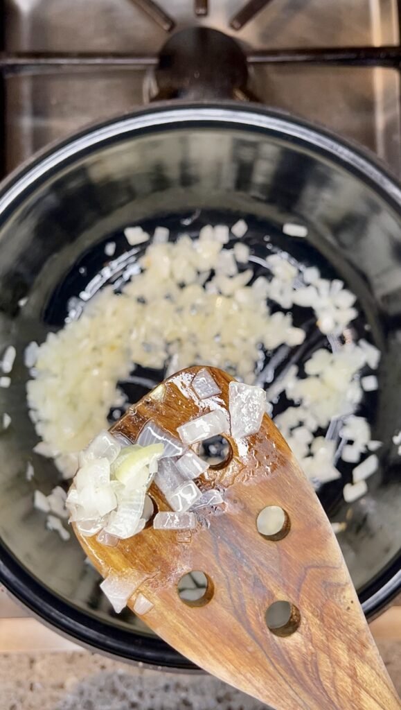 fry onions till transluscent