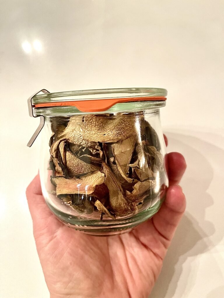 we use WECK jars to store our dry mushrooms