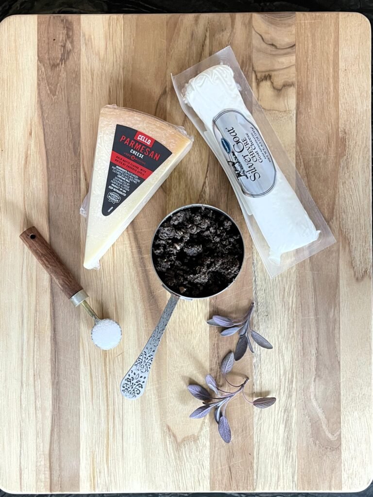 ravioli filling recipe ingredients assembled on the table