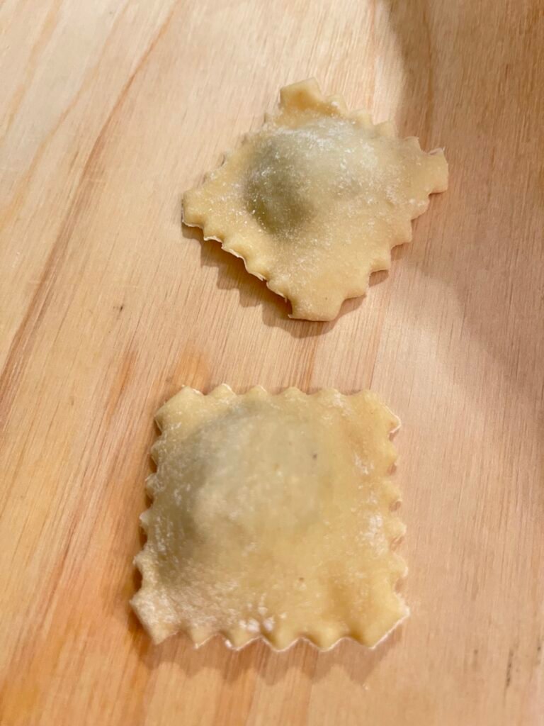 finished ravioli made with ravioli stamp