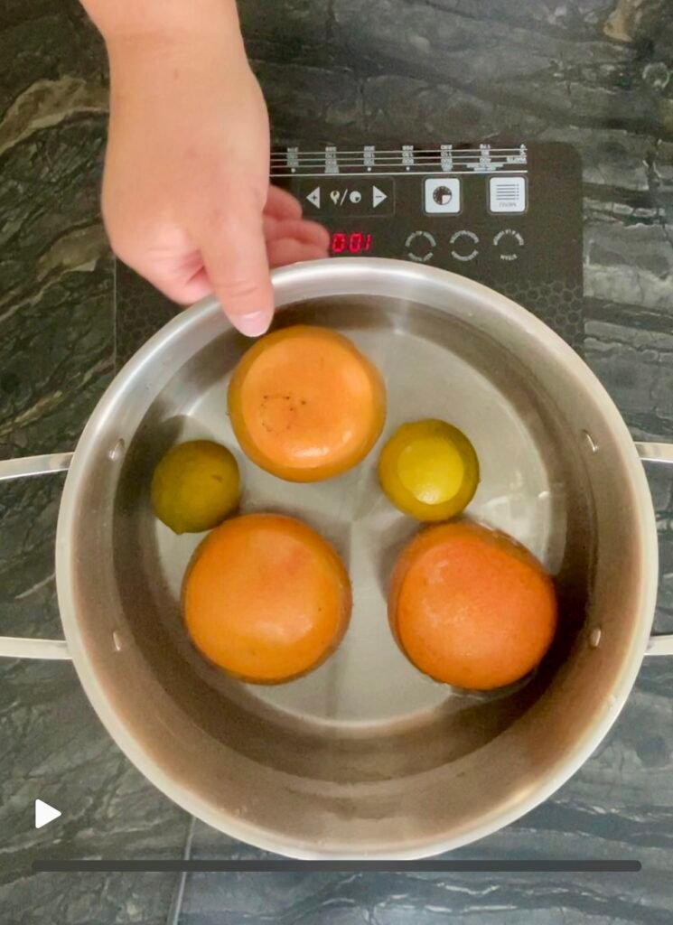 submerged in water citrus must be cooked to remove bitterness