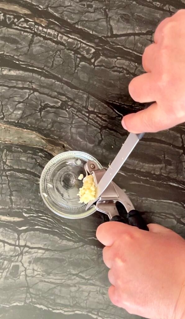 smooth mango chutney  - prep garlic with a garlic press