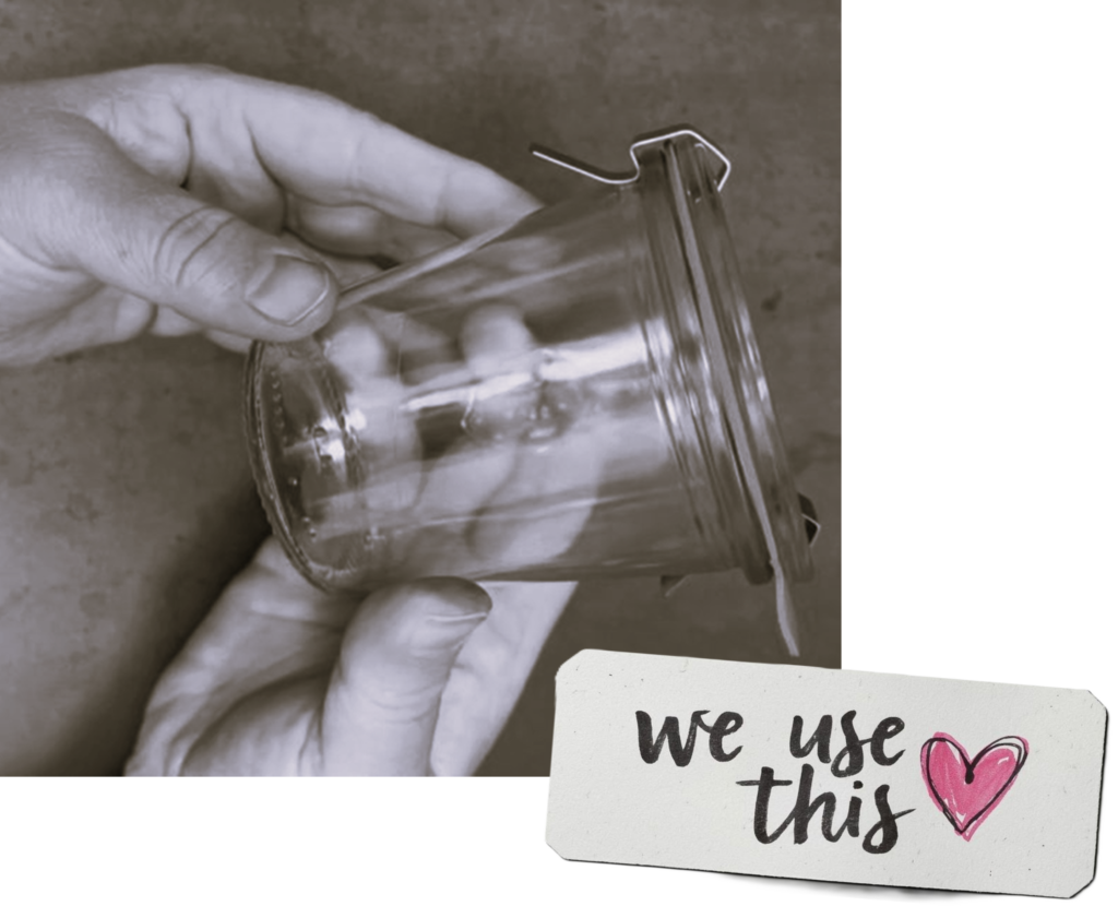 I am holding one of my favorite Weck jars. Tried to make picture look classy and artsy in black & white.