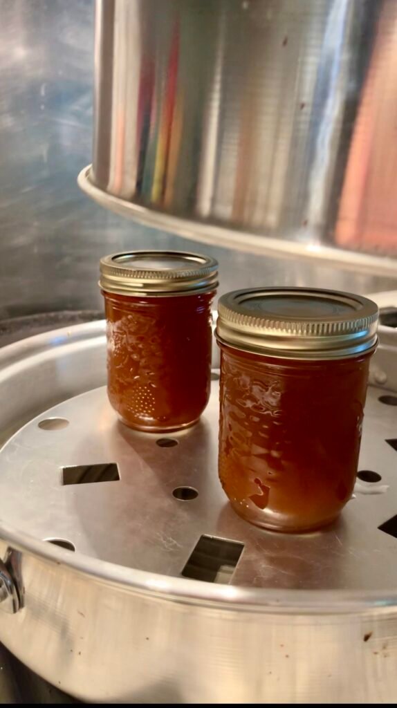 jam jars processed in an atmospheric steam canner