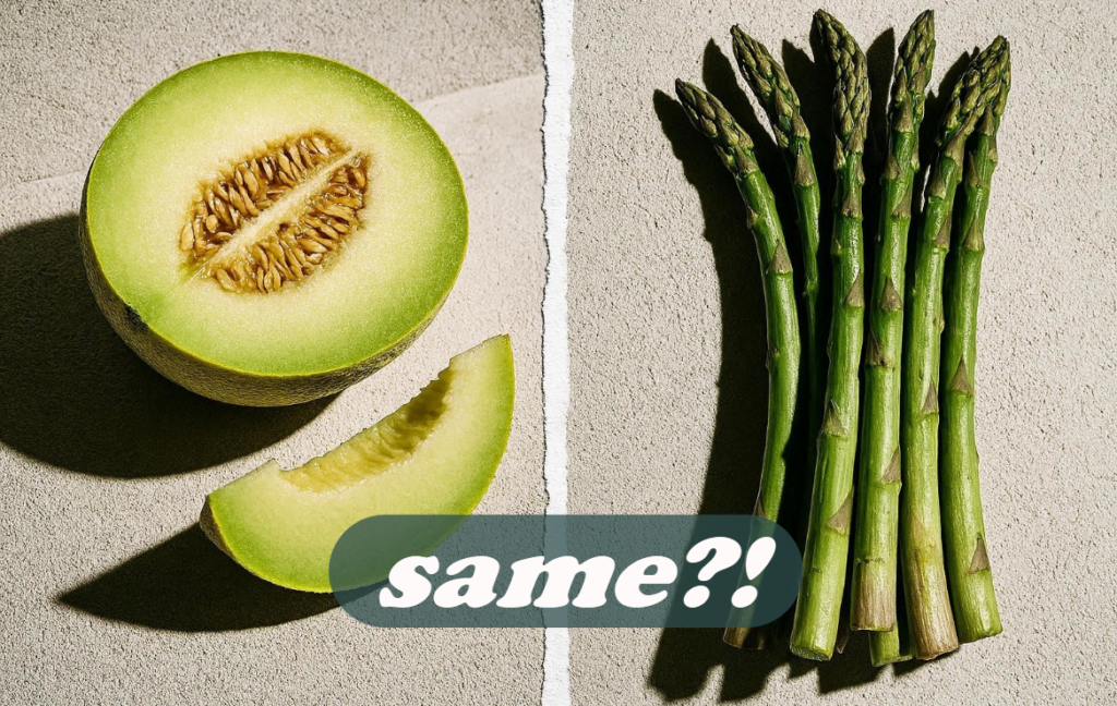 Honeydew Melon and Asparagus have similar acidity