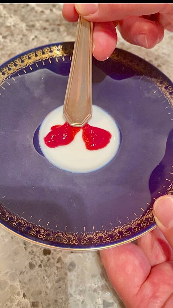 cold plate test, spoon pushing wrinkled jam