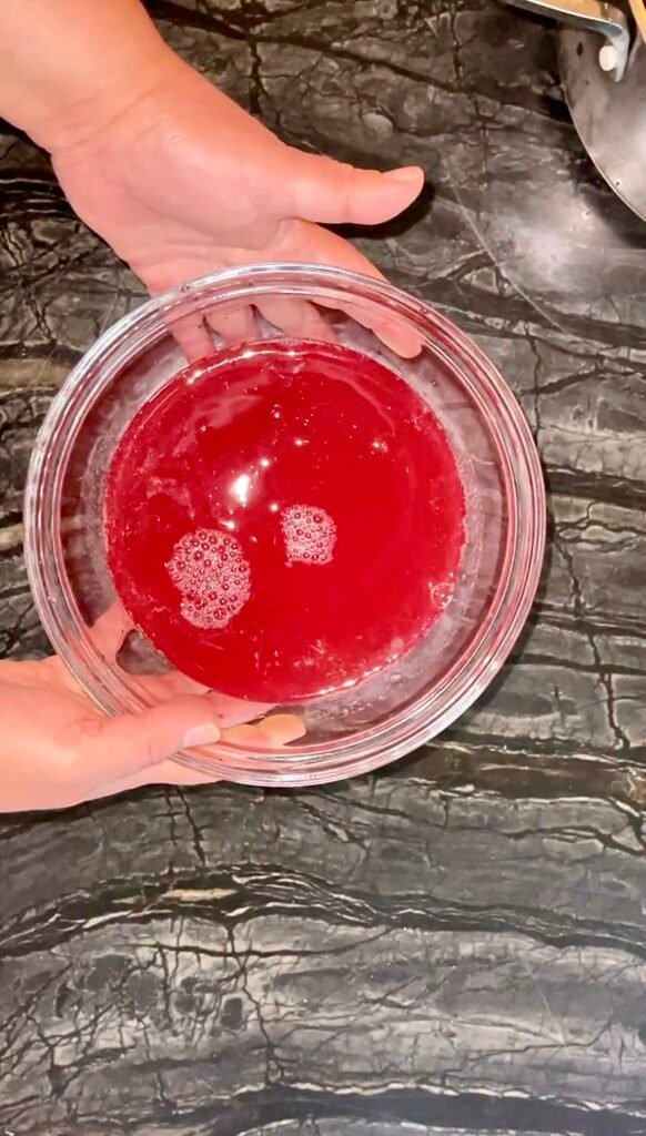huckleberry juice in a glass bowl