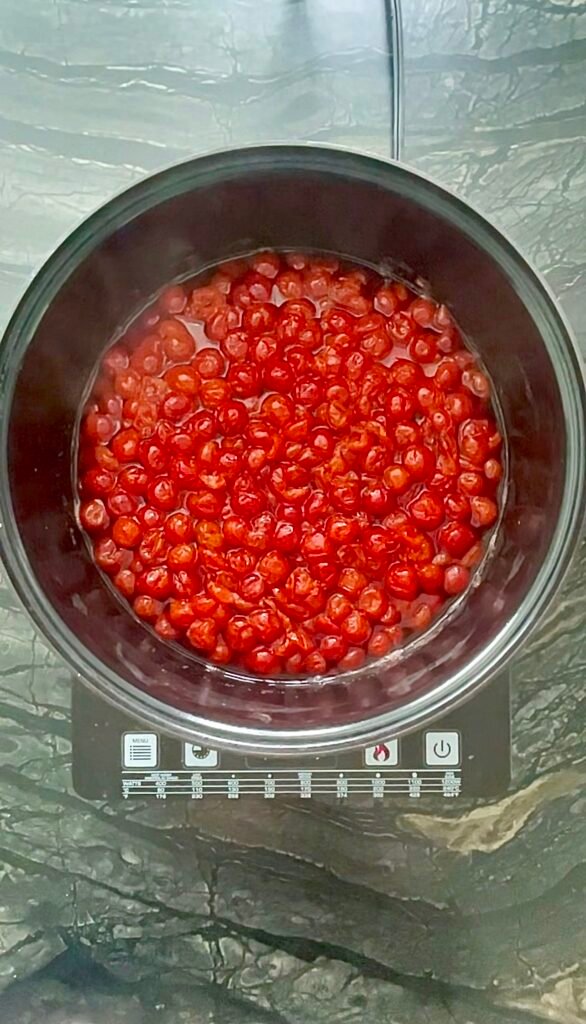  cooled cherries resting between cycles