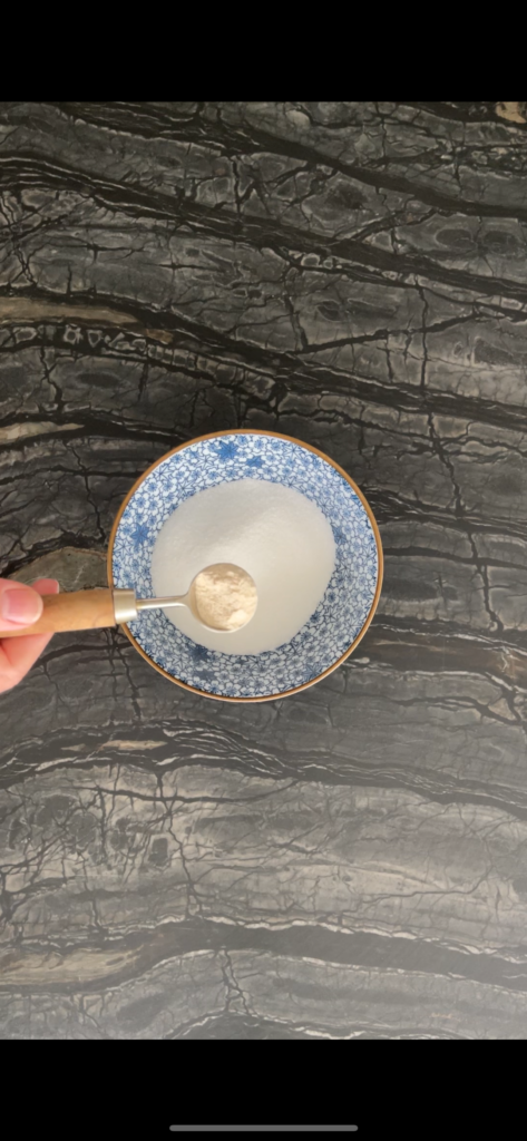 whisking the pectin into the reserved in blue bawl sugar before adding it to the pot