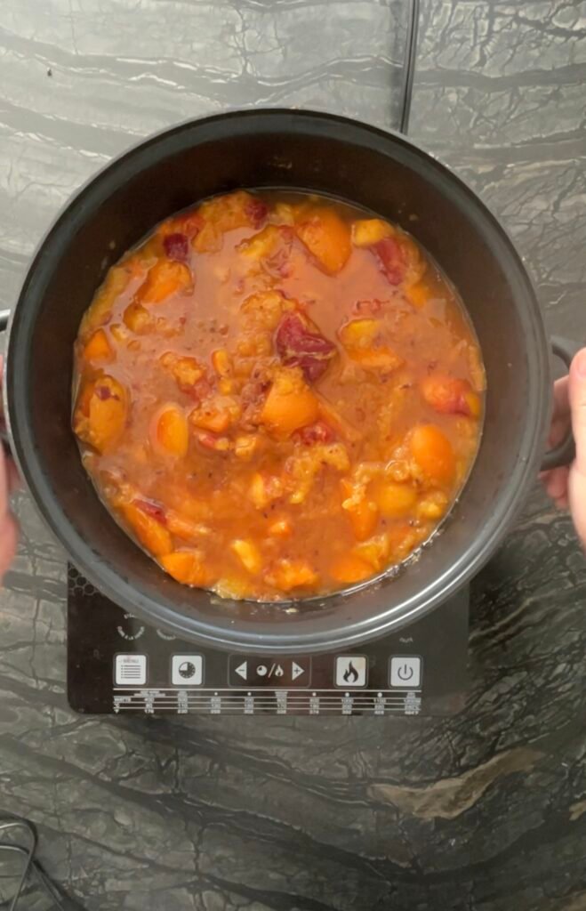 peach apricot lavender confiture: the first short cook on the stovetop